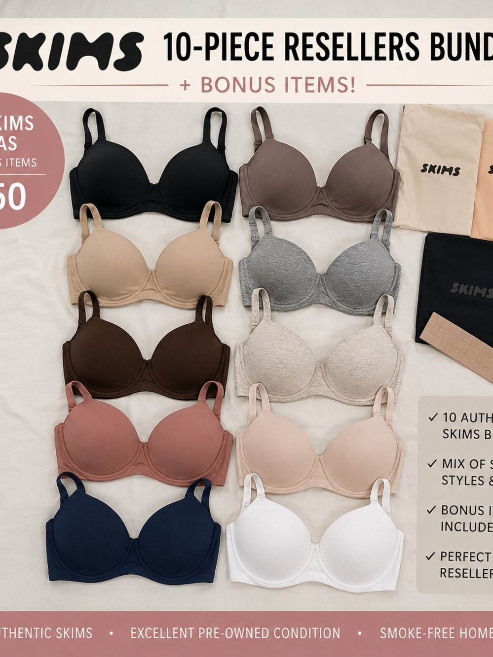 RESELLER'S BUNDLE - SKIMS Women's Bra - Multi Color/Size Pack
